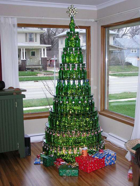Christmas tree made of beer - beermastree